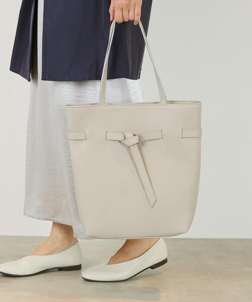MELROSE claire(メルローズ クレール)の「【ベルト付きトートバッグ】(トートバッグ・レディース・ブラック/ライトグレー/ダークベージュ・FREE)」の2枚目の写真