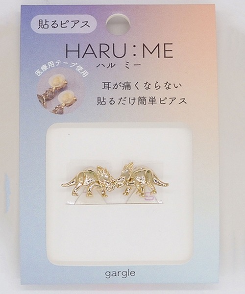 gargle(ガーグル)の「gargle ガーグル:HARU:ME シリーズ ハルミー14 恐竜 ティラノサウルス トリケラトプス ブラキオサウルス シールピアス イヤリング(貼るピアス)(イヤリング・レディース・ゴールド系その他3/ゴールド/ゴールド系その他・FREE)」の1枚目の写真