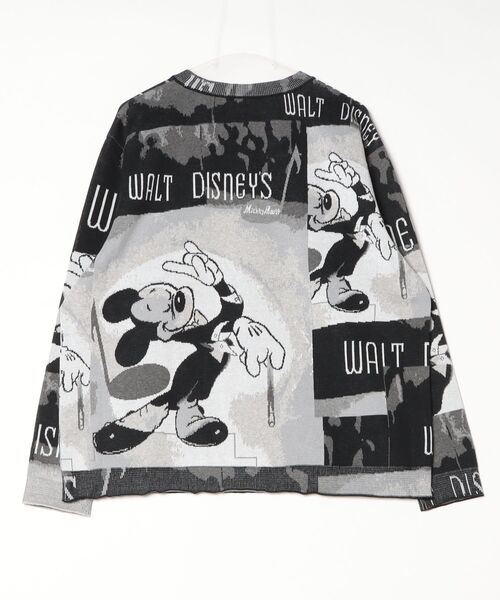 PORTER CLASSIC（ポータークラシック）の「Porter Classic / ポータークラシック：DISNEY VP / PC KNIT COLLECTION CREWNECK / MICKEY MOUSE：DP-030-3673[COR]（ニット/セーター・メンズ・ブラック・2）」の2枚目の写真