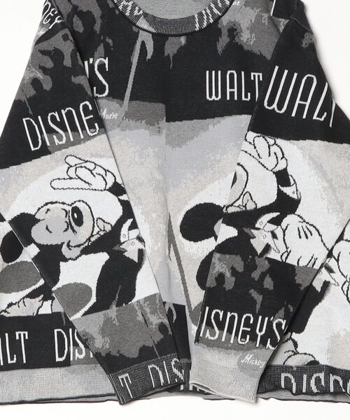 PORTER CLASSIC（ポータークラシック）の「Porter Classic / ポータークラシック：DISNEY VP / PC KNIT COLLECTION CREWNECK / MICKEY MOUSE：DP-030-3673[COR]（ニット/セーター・メンズ・ブラック・2）」の3枚目の写真