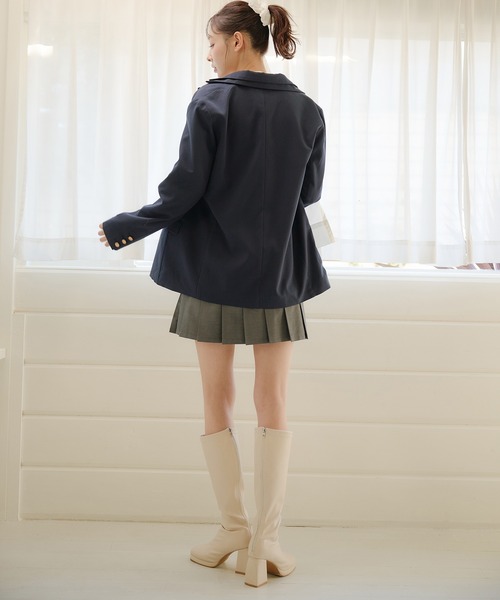 fupel(フぺル)の「double collar tailored jacket / ダブルカラーテーラードジャケット(テーラードジャケット・レディース・グレー/ネイビー・FREE)」の9枚目の写真