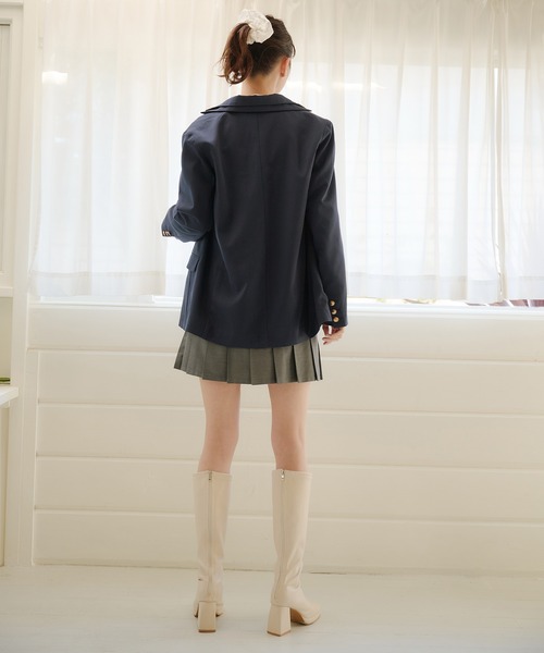 fupel(フぺル)の「double collar tailored jacket / ダブルカラーテーラードジャケット(テーラードジャケット・レディース・グレー/ネイビー・FREE)」の8枚目の写真