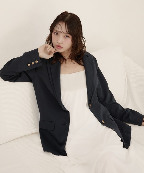 fupel(フぺル)の「double collar tailored jacket / ダブルカラーテーラードジャケット(テーラードジャケット・レディース・グレー/ネイビー・FREE)」の22枚目の写真