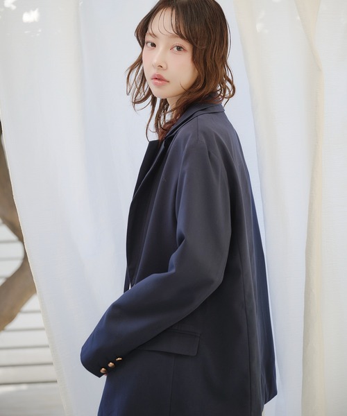 fupel(フぺル)の「double collar tailored jacket / ダブルカラーテーラードジャケット(テーラードジャケット・レディース・グレー/ネイビー・FREE)」の16枚目の写真