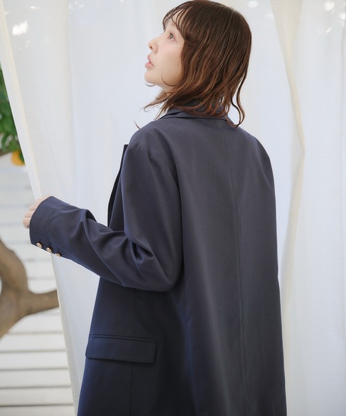 fupel(フぺル)の「double collar tailored jacket / ダブルカラーテーラードジャケット(テーラードジャケット・レディース・グレー/ネイビー・FREE)」の17枚目の写真