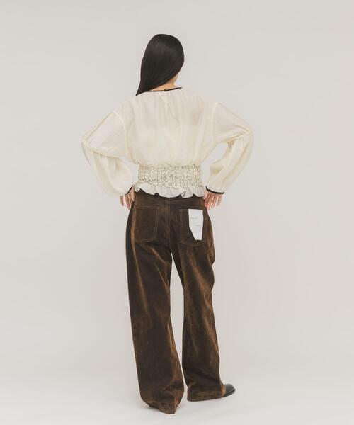 KBF（ケイビーエフ）の「ポップコーンシャーリングブラウス（シャツ/ブラウス・レディース・ブラック/アイボリー/ブルー・ONE）」の10枚目の写真