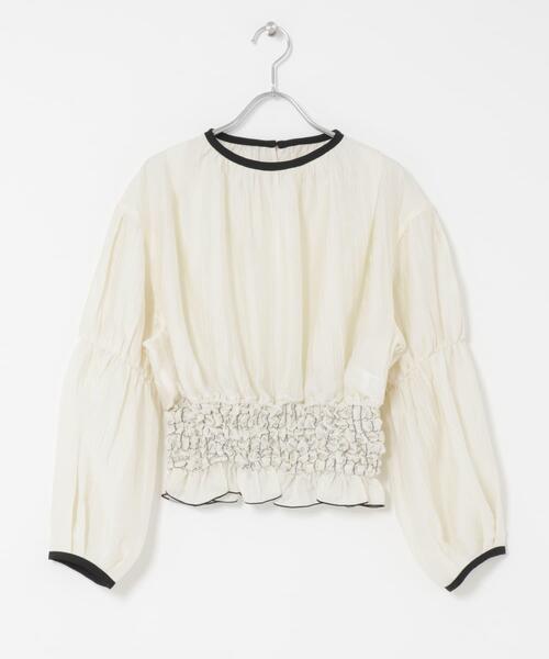 KBF（ケイビーエフ）の「ポップコーンシャーリングブラウス（シャツ/ブラウス・レディース・ブラック/アイボリー/ブルー・ONE）」の11枚目の写真