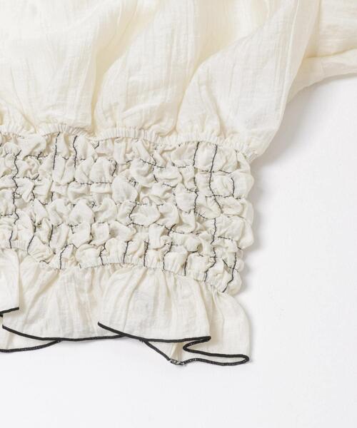 KBF（ケイビーエフ）の「ポップコーンシャーリングブラウス（シャツ/ブラウス・レディース・ブラック/アイボリー/ブルー・ONE）」の12枚目の写真