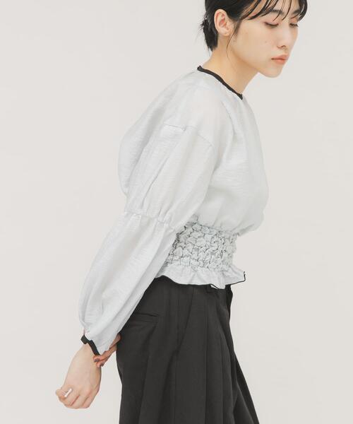 KBF（ケイビーエフ）の「ポップコーンシャーリングブラウス（シャツ/ブラウス・レディース・ブラック/アイボリー/ブルー・ONE）」の15枚目の写真
