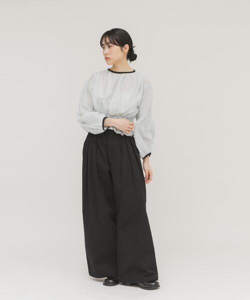 KBF（ケイビーエフ）の「ポップコーンシャーリングブラウス（シャツ/ブラウス・レディース・ブラック/アイボリー/ブルー・ONE）」の17枚目の写真