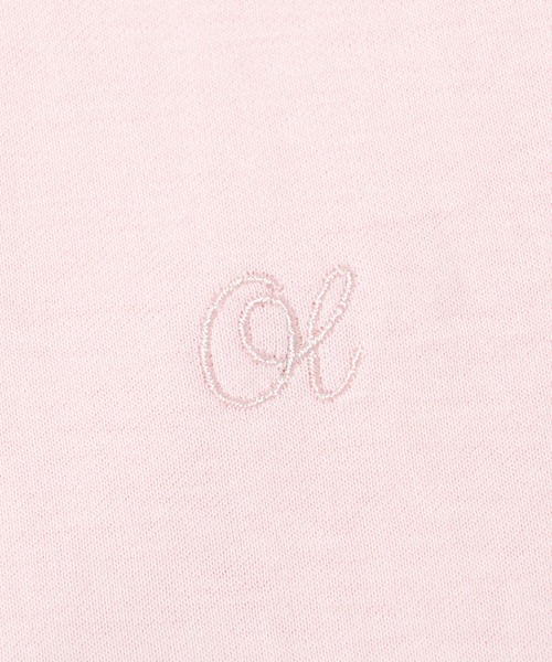 OLUN(オルン)の「"OLUN" logo gathered t-shirt/"OLUN"ロゴ刺繍ギャザーTシャツ(Tシャツ/カットソー・レディース・アイボリー/ピンク・SMALL/MEDIUM)」の3枚目の写真