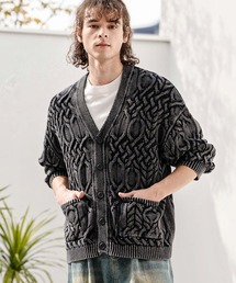mcg3778-アシッド加工ニットカーディガン(26051CMY)