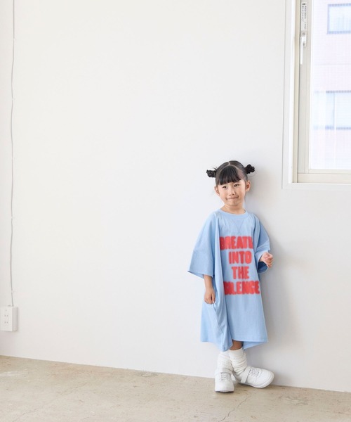 LOWRYS FARM（ローリーズファーム）の「アソートプリントワンピースＳＳ　656757（Tシャツ/カットソー・キッズ・ブルー/オフホワイト/キナリ/ブラック・120cm/110cm/150cm/140cm/130cm）」の5枚目の写真