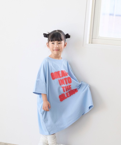 LOWRYS FARM（ローリーズファーム）の「アソートプリントワンピースＳＳ　656757（Tシャツ/カットソー・キッズ・ブルー/オフホワイト/キナリ/ブラック・120cm/110cm/150cm/140cm/130cm）」の6枚目の写真