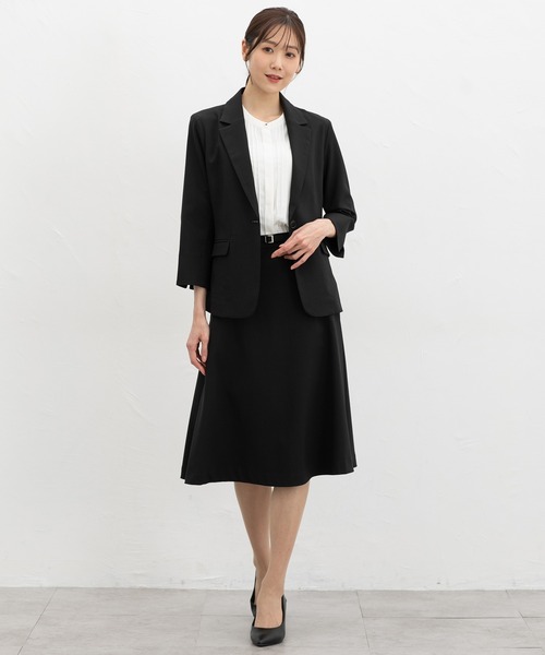 Honeys（ハニーズ）の「【ストレッチ・ウォッシャブル・イージーケア・接触冷感】８分袖１つ釦テーラードジャケット（テーラードジャケット・レディース・ライトグレー系/ネイビー/ベージュ/ブラック/杢グレー・3L/L/LL/M/S）」の12枚目の写真