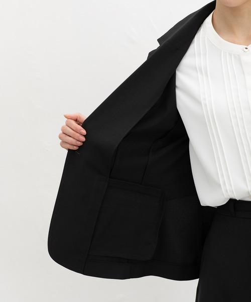 Honeys（ハニーズ）の「【ストレッチ・ウォッシャブル・イージーケア・接触冷感】８分袖１つ釦テーラードジャケット（テーラードジャケット・レディース・ライトグレー系/ネイビー/ベージュ/ブラック/杢グレー・3L/L/LL/M/S）」の14枚目の写真