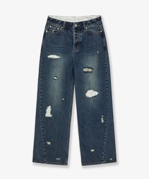 aeae（エーイーエーイー）の「FLOWER PATCHWORK DENIM PANTS（デニムパンツ）」