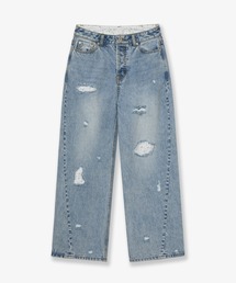 aeae（エーイーエーイー）の「FLOWER PATCHWORK DENIM PANTS（デニムパンツ）」