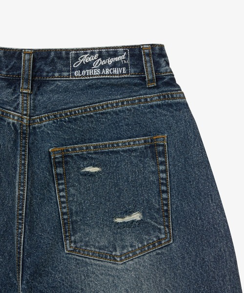aeae(エーイーエーイー)の「FLOWER PATCHWORK DENIM PANTS(デニムパンツ・レディース・ブルー/ライトブルー・SMALL/MEDIUM)」の5枚目の写真