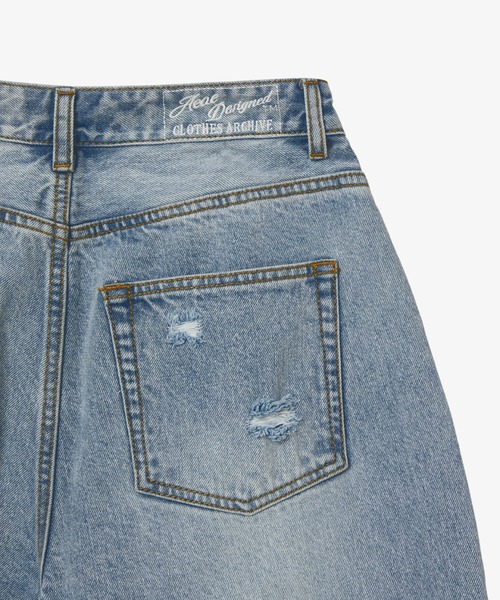aeae(エーイーエーイー)の「FLOWER PATCHWORK DENIM PANTS(デニムパンツ・レディース・ブルー/ライトブルー・SMALL/MEDIUM)」の9枚目の写真