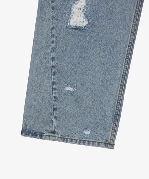 aeae(エーイーエーイー)の「FLOWER PATCHWORK DENIM PANTS(デニムパンツ・レディース・ブルー/ライトブルー・SMALL/MEDIUM)」の10枚目の写真