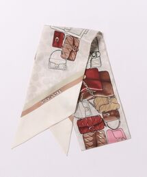 COACH（コーチ）の「スタックド タビー バッグ プリント シルク スキニー スカーフ（バンダナ/スカーフ）」