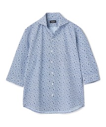 MEN'S BIGI | 千鳥格子xフラワープリント七分袖シャツ＜吸水速乾、ストレッチ＞(シャツ/ブラウス)