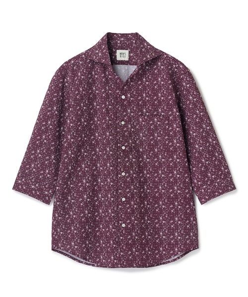 MEN'S BIGI（メンズビギ）の「千鳥格子xフラワープリント七分袖シャツ＜吸水速乾、ストレッチ＞（シャツ/ブラウス・メンズ・ブルー系その他/ワイン/ホワイト・02/01/04/03）」の12枚目の写真