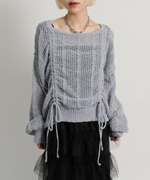 w closet | 【5色展開】ラメメッシュドロストニット(ニット/セーター)