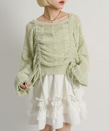 w closet | 【5色展開】ラメメッシュドロストニット(ニット/セーター)