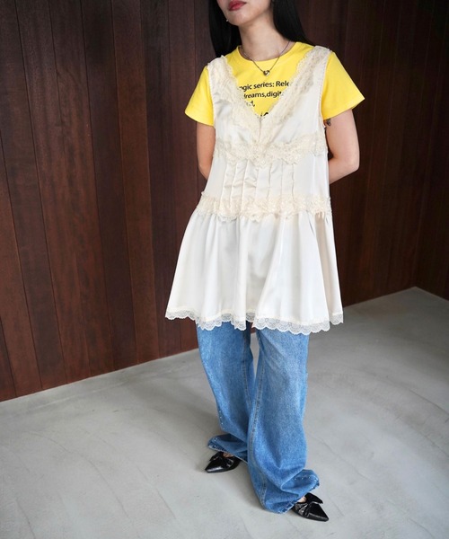 SANSeLF（サンセルフ）の「【SANSeLF】レースキャミチュニック saw26s040（ワンピース・レディース・アイボリー・FREE）」の8枚目の写真