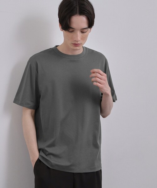 tk.TAKEO KIKUCHI(ティーケータケオキクチ)の「スムースシルケットS/S カットソー(Tシャツ/カットソー・メンズ・ホワイト/ブラック/グレー・01/02/03)」の1枚目の写真