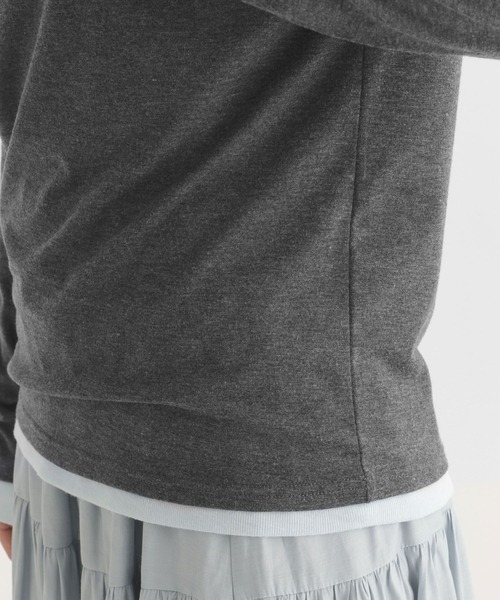 studio CLIP（スタディオクリップ）の「【daily CLIP】レイヤードヘンリープルオーバー（Tシャツ/カットソー・レディース・チャコール/イエロー/ホワイト・FREE）」の13枚目の写真