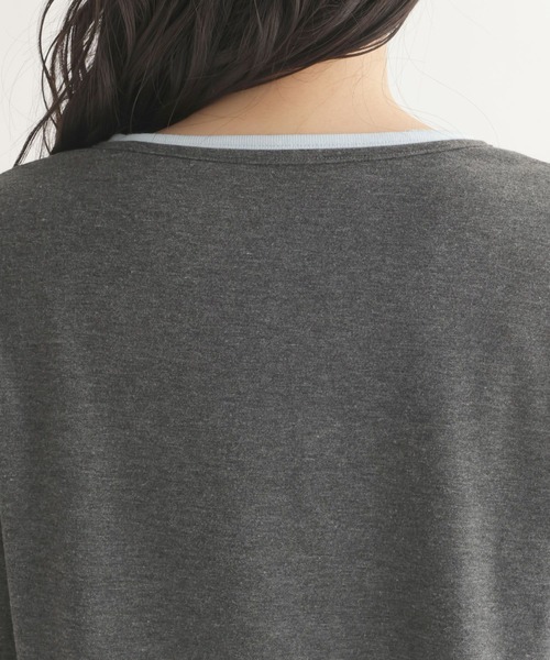 studio CLIP（スタディオクリップ）の「【daily CLIP】レイヤードヘンリープルオーバー（Tシャツ/カットソー・レディース・チャコール/イエロー/ホワイト・FREE）」の14枚目の写真