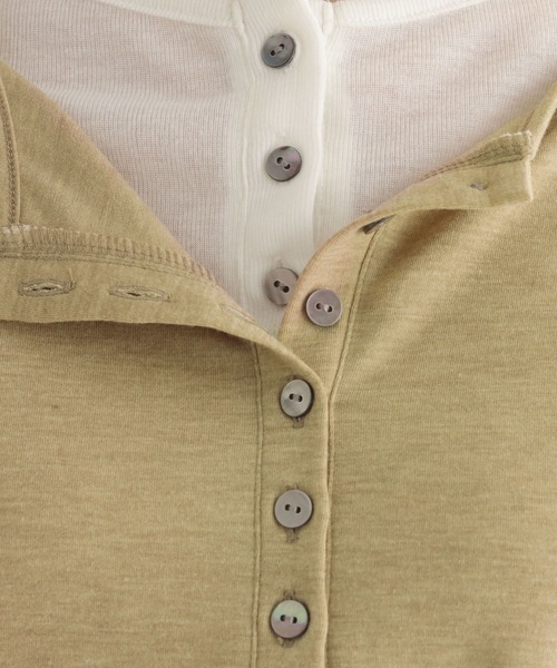 studio CLIP（スタディオクリップ）の「【daily CLIP】レイヤードヘンリープルオーバー（Tシャツ/カットソー・レディース・チャコール/イエロー/ホワイト・FREE）」の17枚目の写真