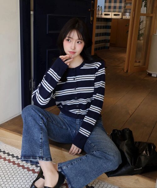 MIND BRIDGE WOMEN（マインドブリッジウーマン）の「[W]ストレートバンディングデニムパンツ（デニムパンツ・レディース・ブルー・55/77/66）」の10枚目の写真