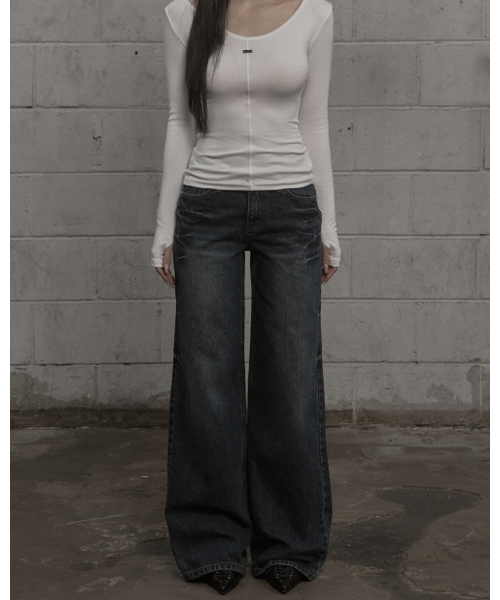 パンツ KHAKIPOINT Record Straight Denim gray S Record Straight Denim (blue)（デニムパンツ）｜KHAKIPOINT（カーキ