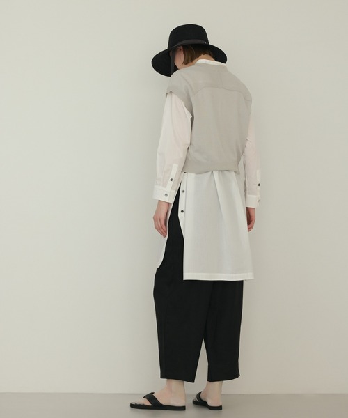 LA MARINE FRANCAISE（マリン フランセーズ）の「ハイツイストコットンVネックベスト（ニット/セーター・レディース・ターコイズブルー/グレー/ブラック・FREE）」の7枚目の写真