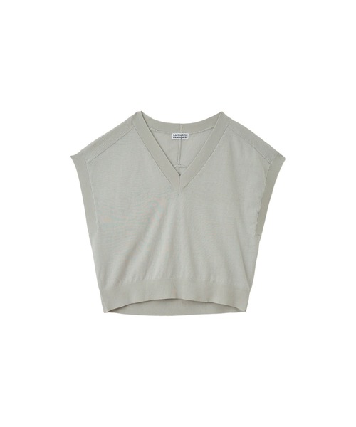 LA MARINE FRANCAISE（マリン フランセーズ）の「ハイツイストコットンVネックベスト（ニット/セーター・レディース・ターコイズブルー/グレー/ブラック・FREE）」の10枚目の写真