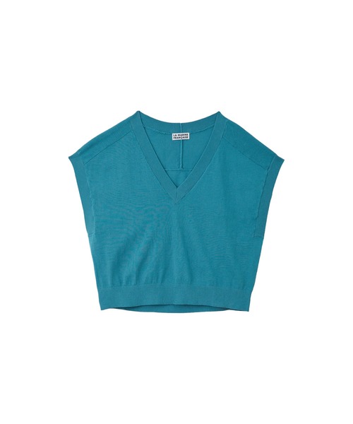 LA MARINE FRANCAISE（マリン フランセーズ）の「ハイツイストコットンVネックベスト（ニット/セーター・レディース・ターコイズブルー/グレー/ブラック・FREE）」の11枚目の写真