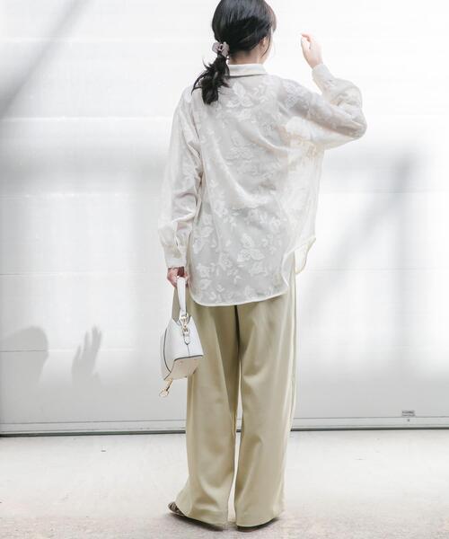 ITEMS URBANRESEARCH（アイテムズ アーバンリサーチ）の「レースメッシュシャツ（シャツ/ブラウス・レディース・ブラック/ホワイト系その他・FREE）」の7枚目の写真