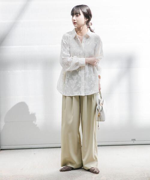 ITEMS URBANRESEARCH（アイテムズ アーバンリサーチ）の「レースメッシュシャツ（シャツ/ブラウス・レディース・ブラック/ホワイト系その他・FREE）」の8枚目の写真