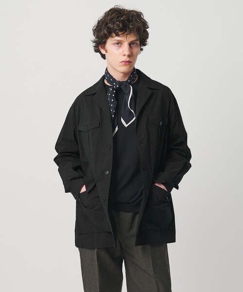 UNITED ARROWS(ユナイテッドアローズ)の「ギザコットン コードレーン サファリジャケット(ミリタリージャケット・メンズ・ブラック/ベージュ・S/M/L/XL)」の2枚目の写真