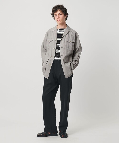 UNITED ARROWS(ユナイテッドアローズ)の「ギザコットン コードレーン サファリジャケット(ミリタリージャケット・メンズ・ブラック/ベージュ・S/M/L/XL)」の8枚目の写真