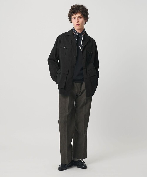 UNITED ARROWS(ユナイテッドアローズ)の「ギザコットン コードレーン サファリジャケット(ミリタリージャケット・メンズ・ブラック/ベージュ・S/M/L/XL)」の6枚目の写真