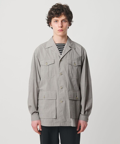 UNITED ARROWS(ユナイテッドアローズ)の「ギザコットン コードレーン サファリジャケット(ミリタリージャケット・メンズ・ブラック/ベージュ・S/M/L/XL)」の5枚目の写真