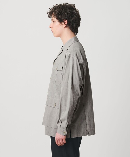 UNITED ARROWS(ユナイテッドアローズ)の「ギザコットン コードレーン サファリジャケット(ミリタリージャケット・メンズ・ブラック/ベージュ・S/M/L/XL)」の4枚目の写真