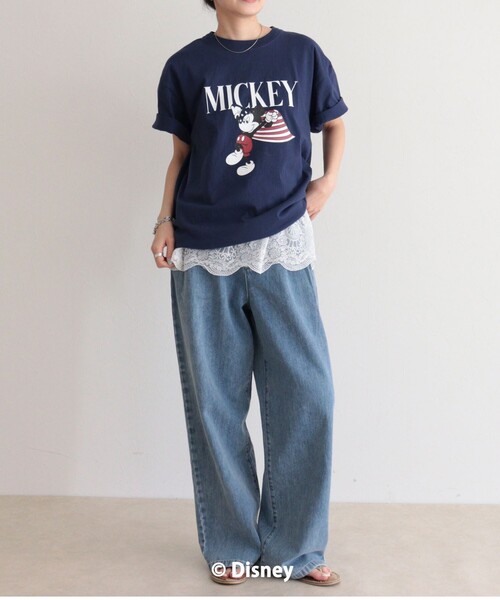 GOOD ROCK SPEED(グッドロックスピード)の「【GOOD ROCK SPEED】MICKEY半袖Tシャツ 4(Tシャツ/カットソー・レディース・オフホワイト/ネイビー・38)」の12枚目の写真