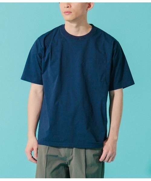 Park Slope NEWYORKER(パークスロープニューヨーカー)の「【ストレッチ・デイリー・テック感】テックTシャツ(Tシャツ/カットソー・メンズ・グレー系その他/ネイビー・LL/L/M/S)」の3枚目の写真