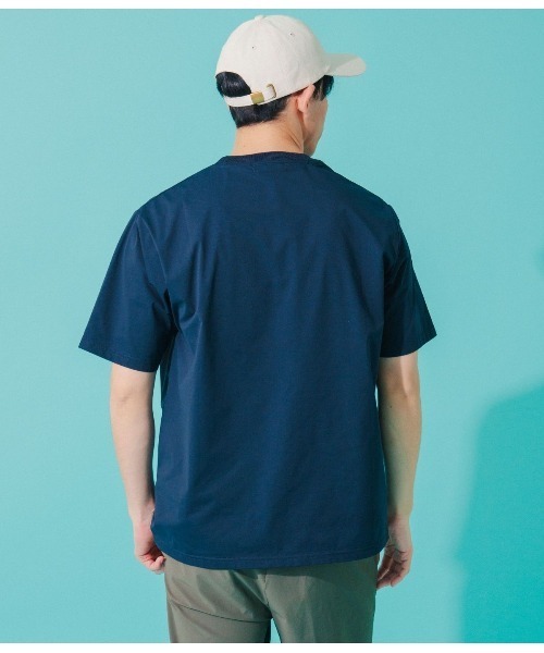 Park Slope NEWYORKER(パークスロープニューヨーカー)の「【ストレッチ・デイリー・テック感】テックTシャツ(Tシャツ/カットソー・メンズ・グレー系その他/ネイビー・LL/L/M/S)」の4枚目の写真